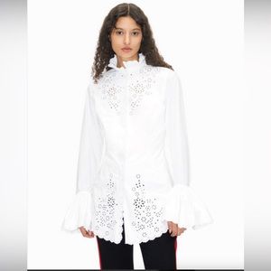 Rabanne H&M Eyelet Embroidered Poplin Shirt